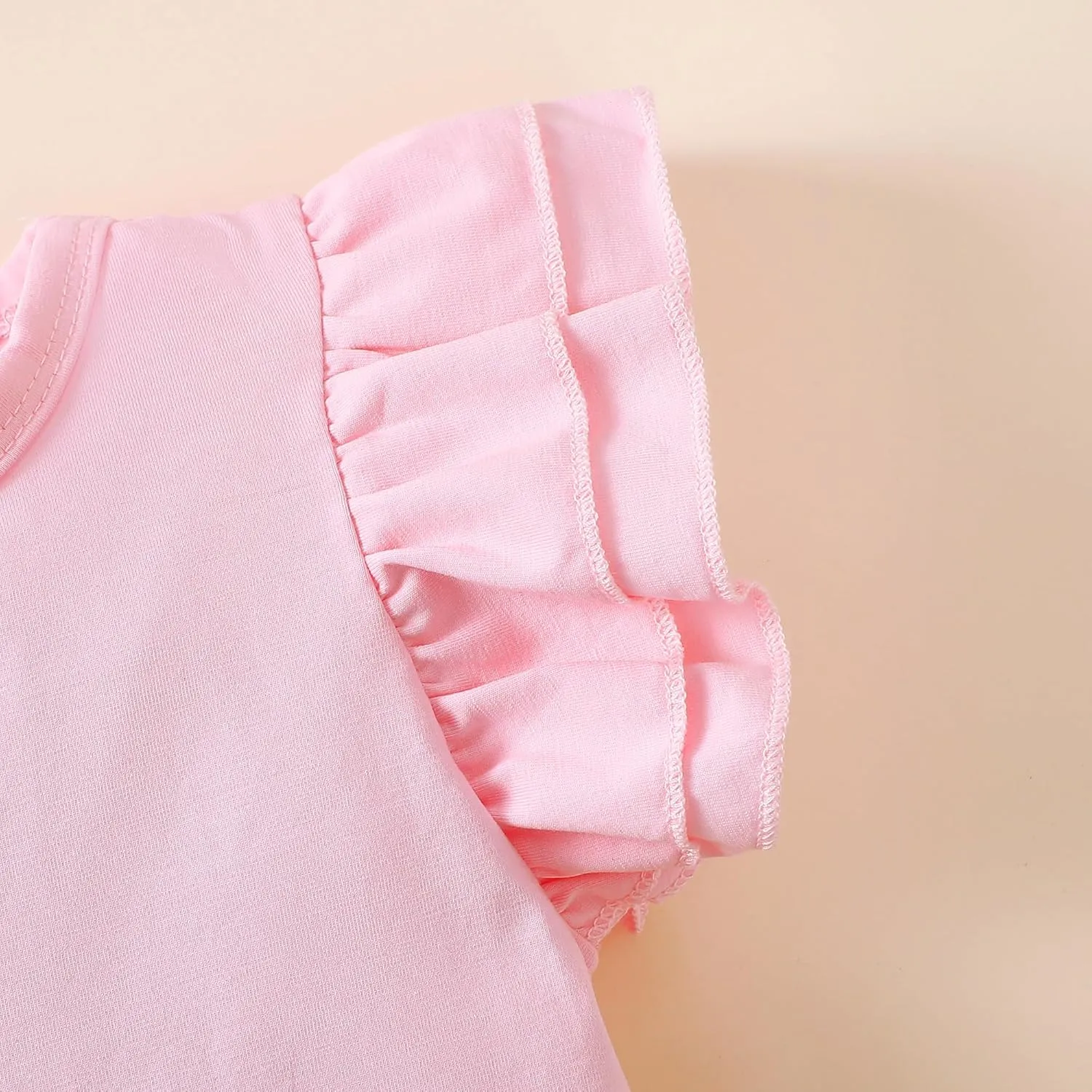 2-6t Toddler Girl Ruffle Shirts Puff Sleeve Shirt Girls Shirts Solid Color Cotton Blouse