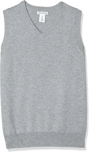 Amazon Essentials Boys and Toddlers' Uniform Cotton V-Neck Sweater Vest, Multipacks