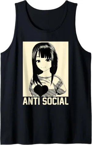 anime manga aesthetic japanese goth antisocial tee emo Tank Top