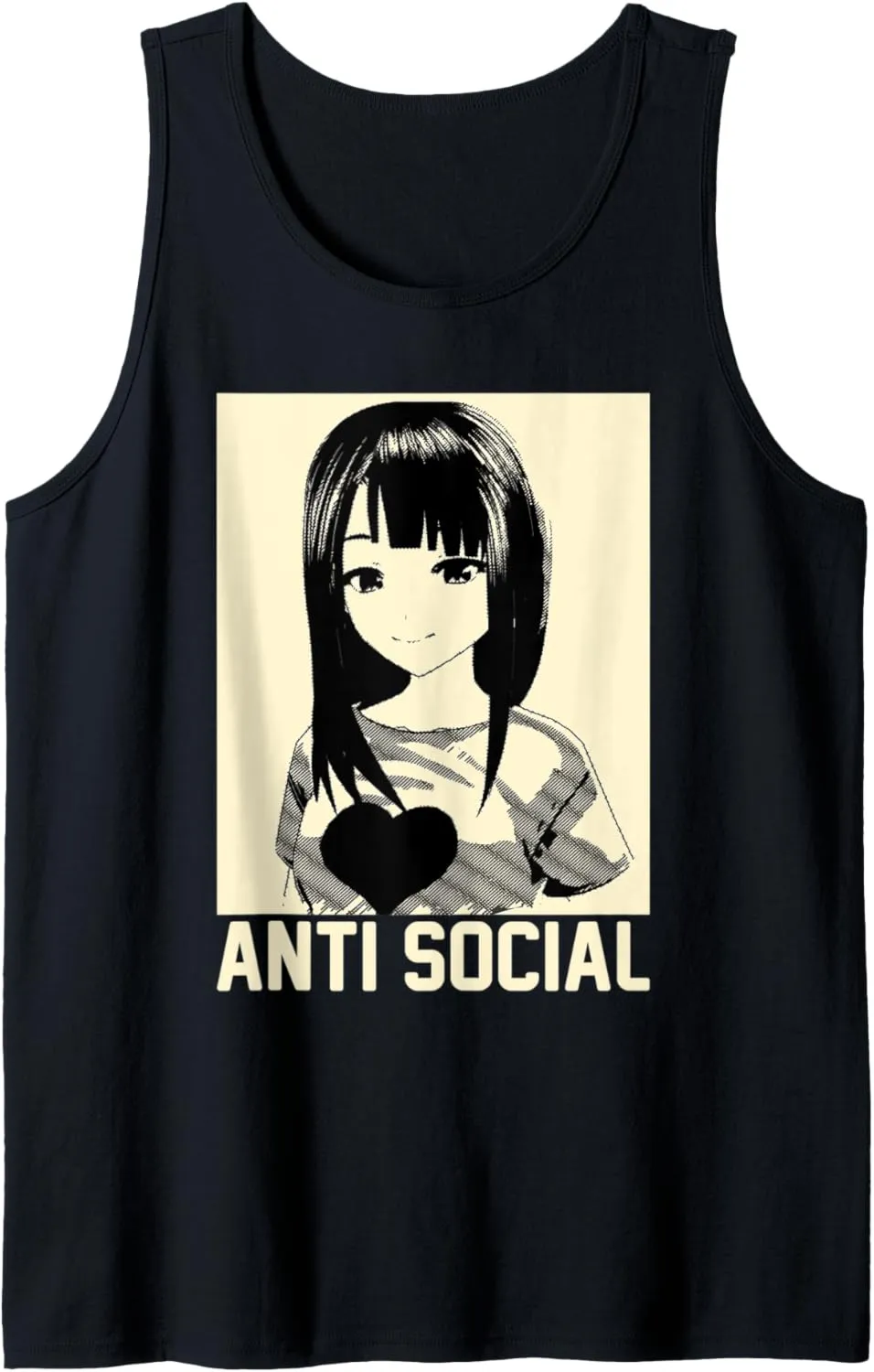 anime manga aesthetic japanese goth antisocial tee emo Tank Top