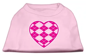 Argyle Heart Pink Screen Print Shirt Light Pink Lg (14)