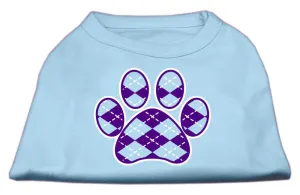 Argyle Paw Purple Screen Print Shirt Baby Blue Sm (10)