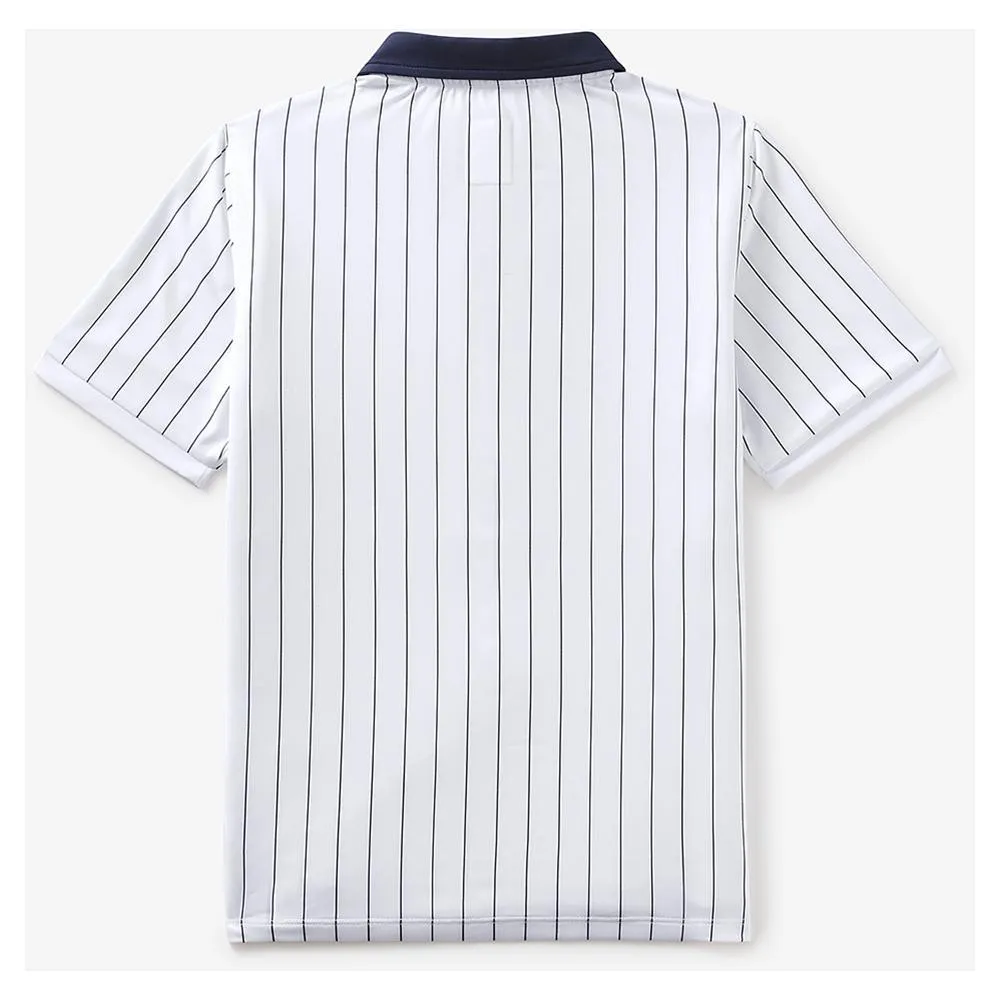 Boys Performance Iconic BB1 Tennis Polo White and Fila Navy