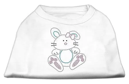 Bunny Rhinestone Dog Shirt White Sm (10)