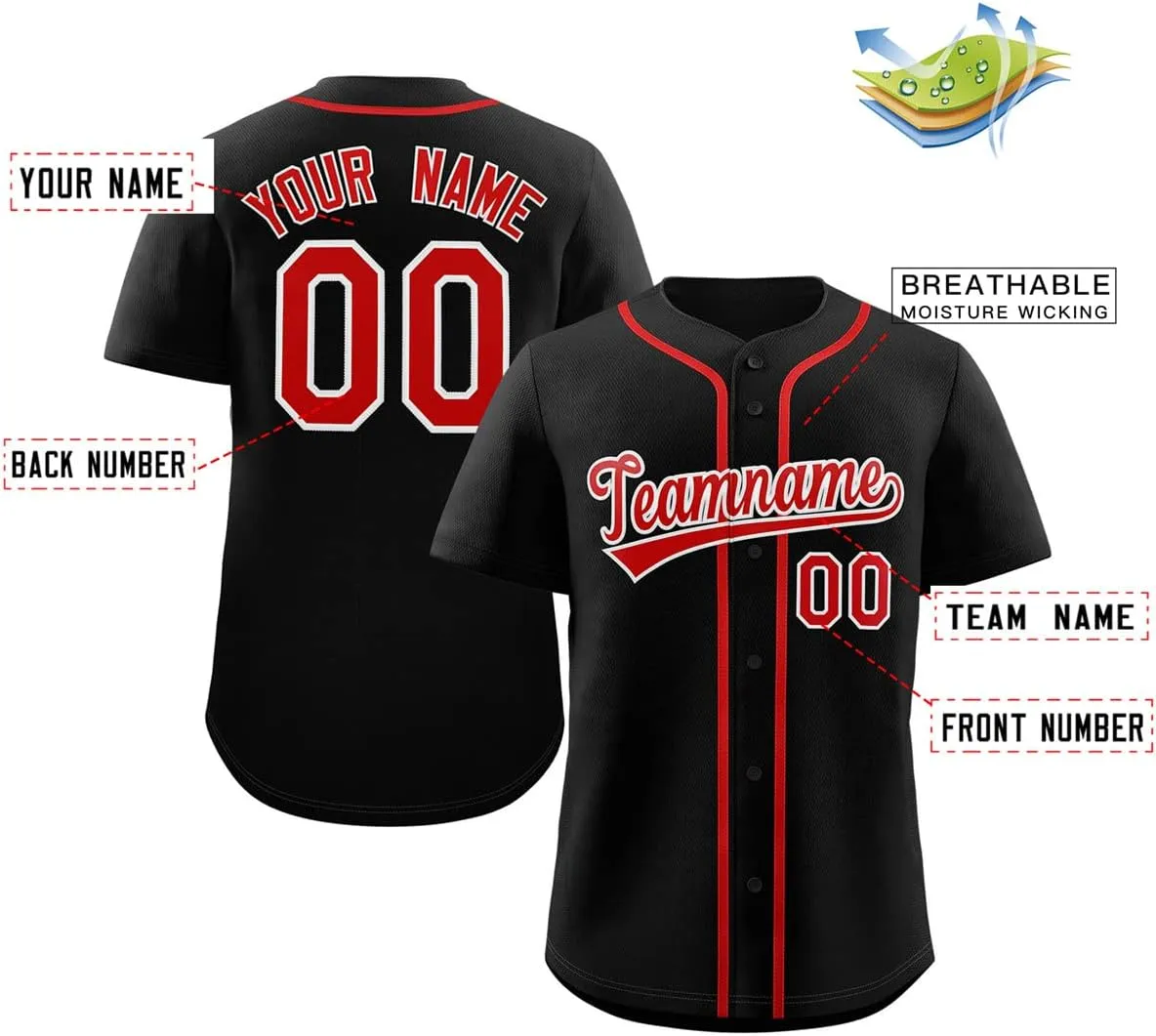 Custom Baseball Jersey Personalized Button Down Shirts Stitched or Printed Name Number for Adult Boy