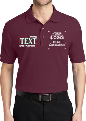 Custom Embroidered Polo Shirt for Men Personalized Embroidery Name Text Logo Golf Tee