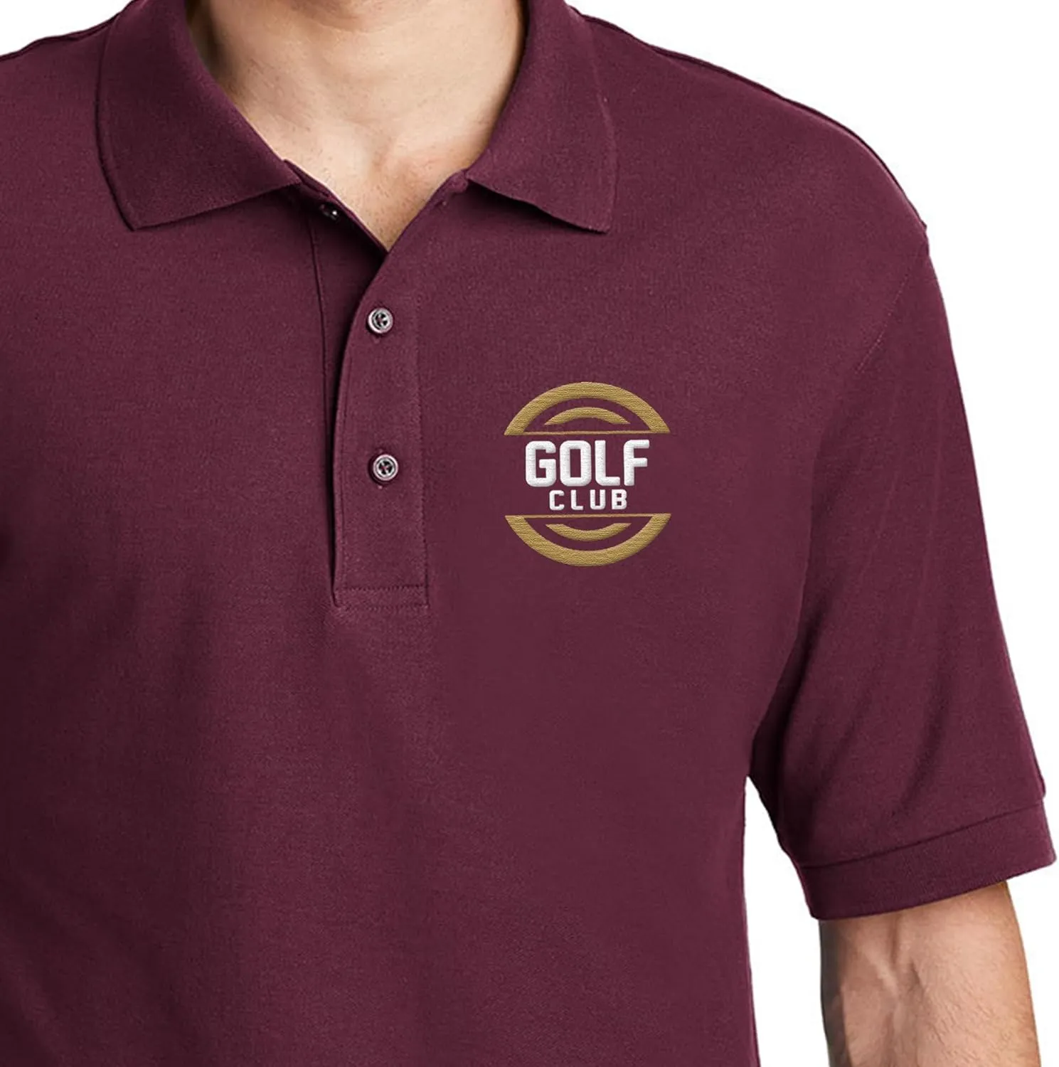 Custom Embroidered Polo Shirt for Men Personalized Embroidery Name Text Logo Golf Tee