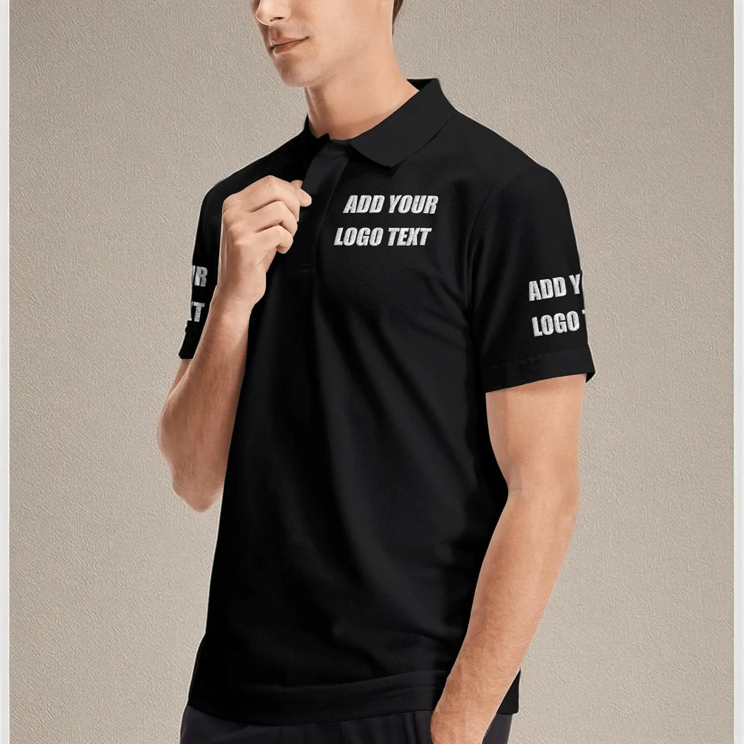 Custom Polo Shirts for Men Women Personalized Design Your Own Text Logo Name Embroidered Dry Fit Golf Shirt