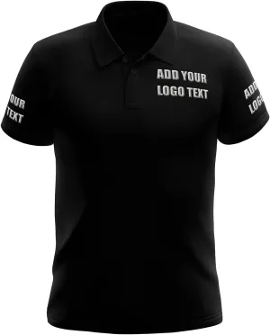 Custom Polo Shirts for Men Women Personalized Design Your Own Text Logo Name Embroidered Dry Fit Golf Shirt