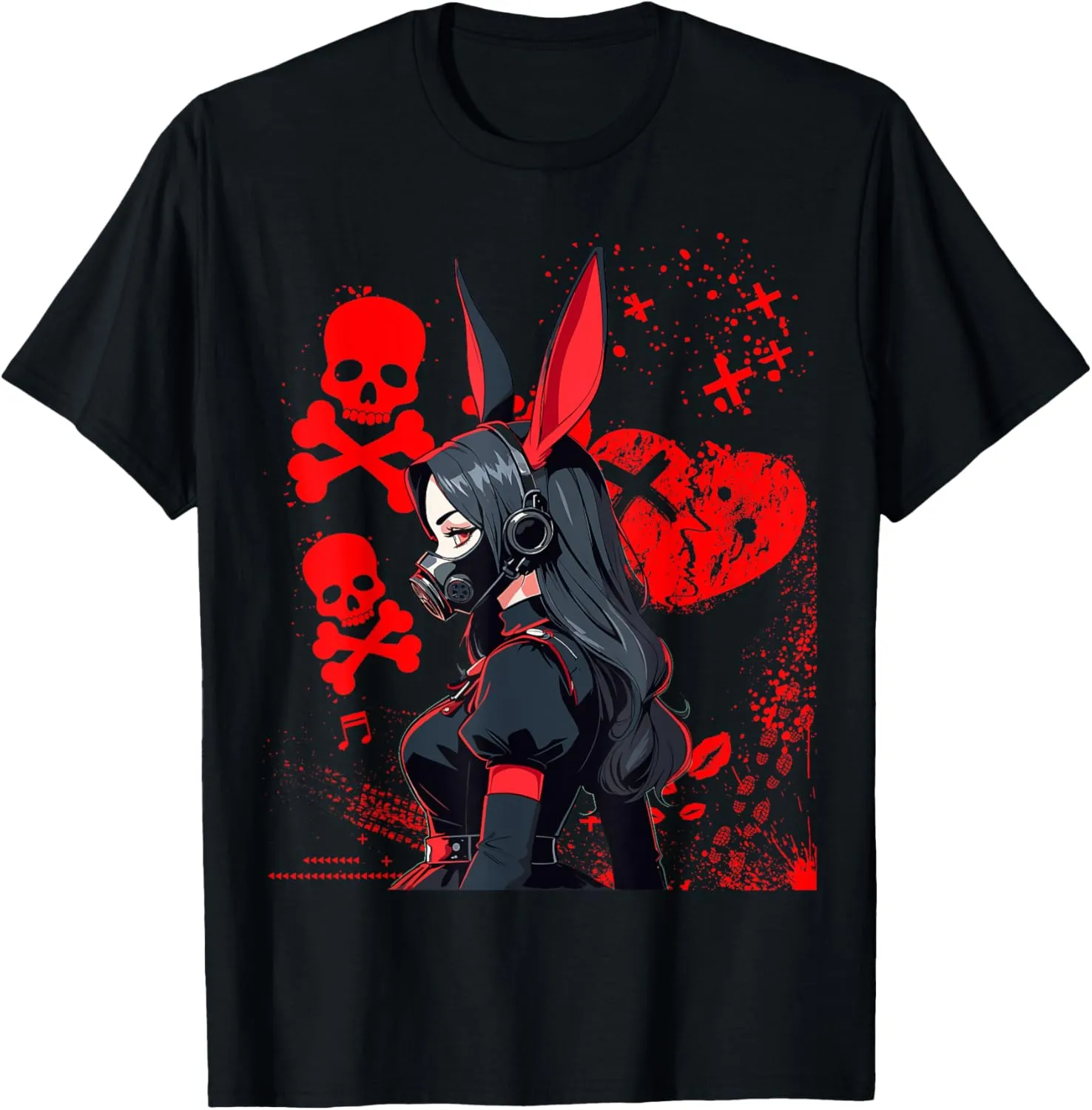 cyberpunk Aesthetic Techwear Harajuku - Anime Manga Girl T-Shirt
