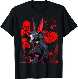 cyberpunk Aesthetic Techwear Harajuku - Anime Manga Girl T-Shirt
