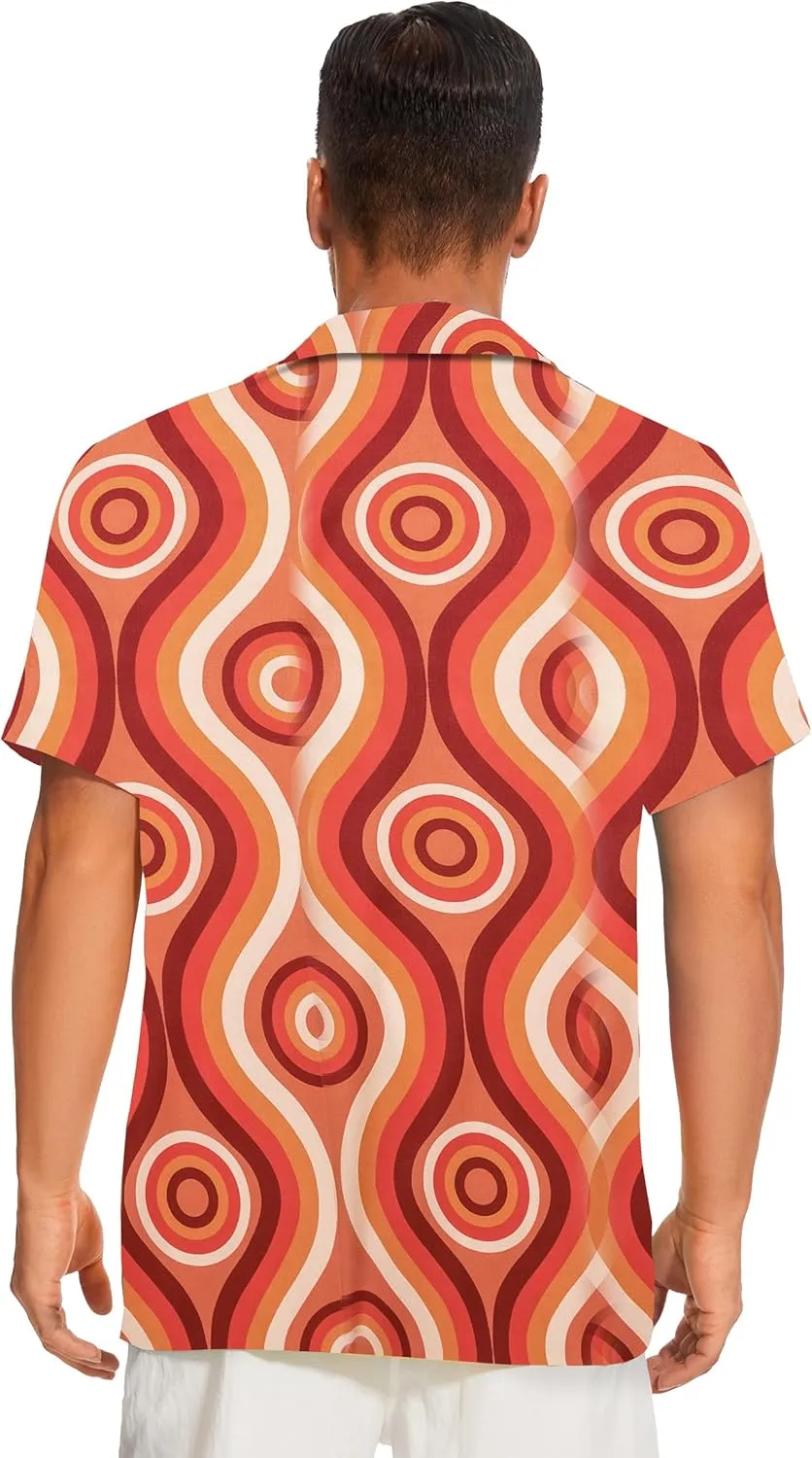 Demoking Vintage Shirts for Men Tie Dye Hippie Funny Hawaiian Shirt Button Down Shirts