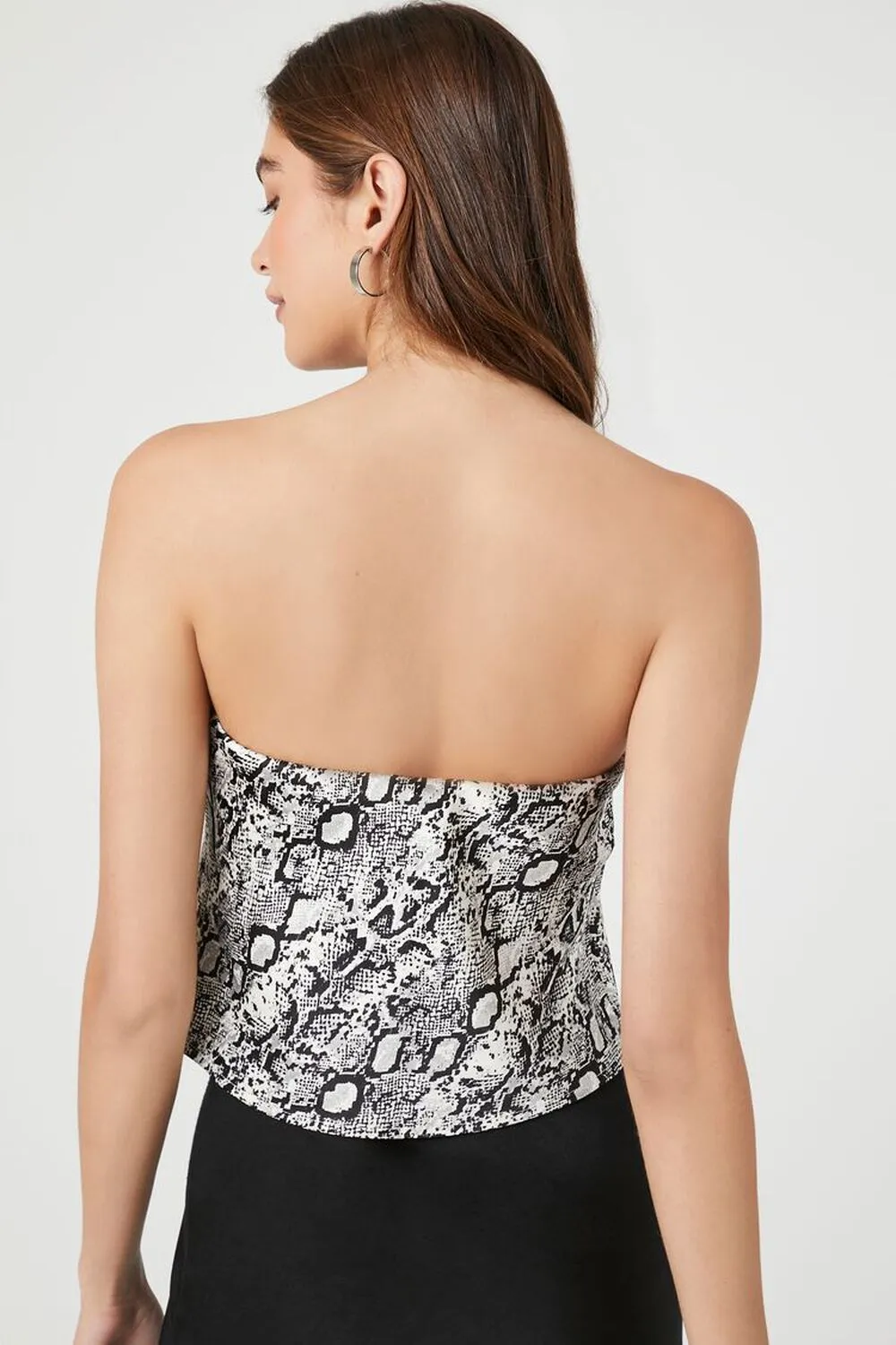 Forever 21 Satin Snake Tube Top, Gray