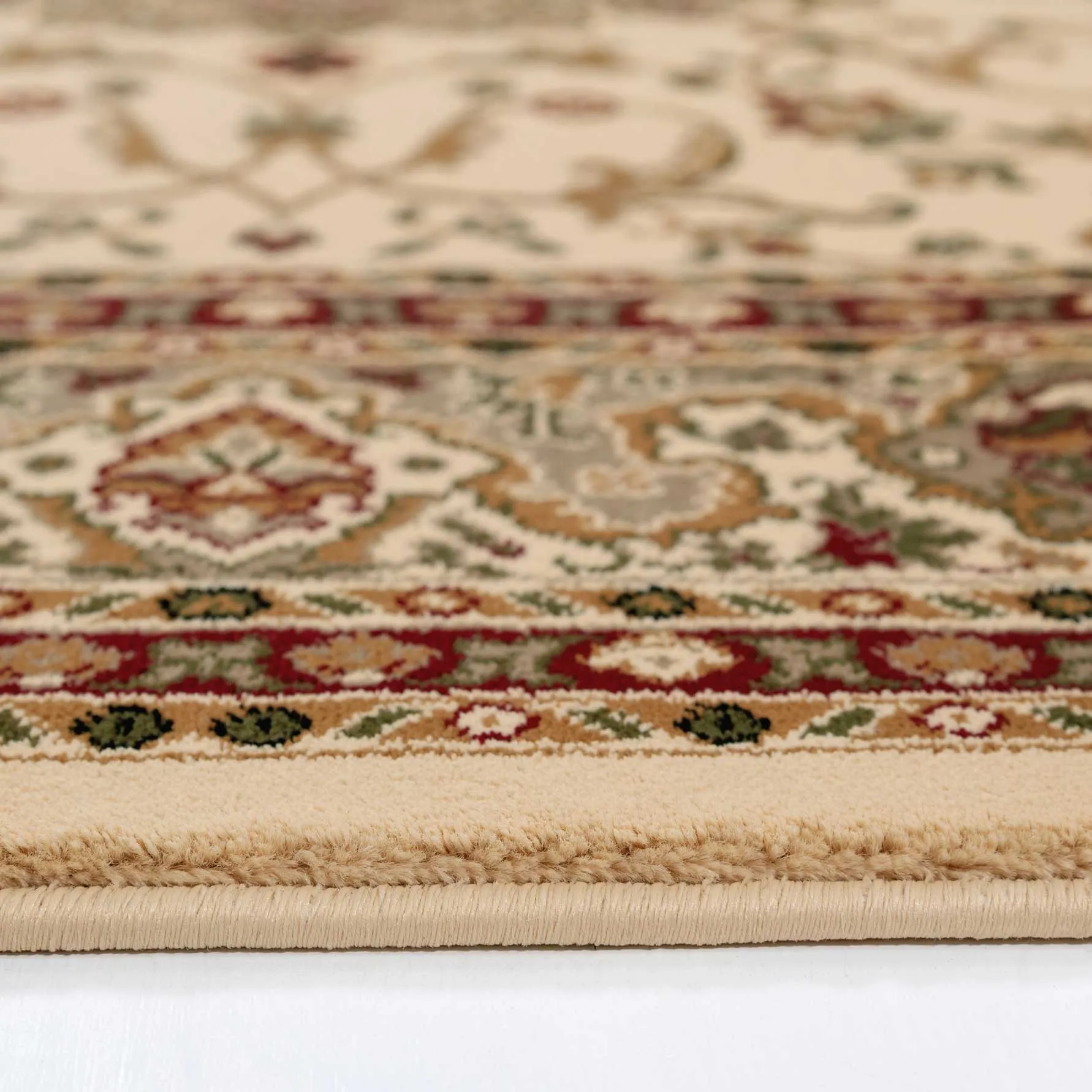 Hakari Aria Cream & Brown Traditional Bordered Rug