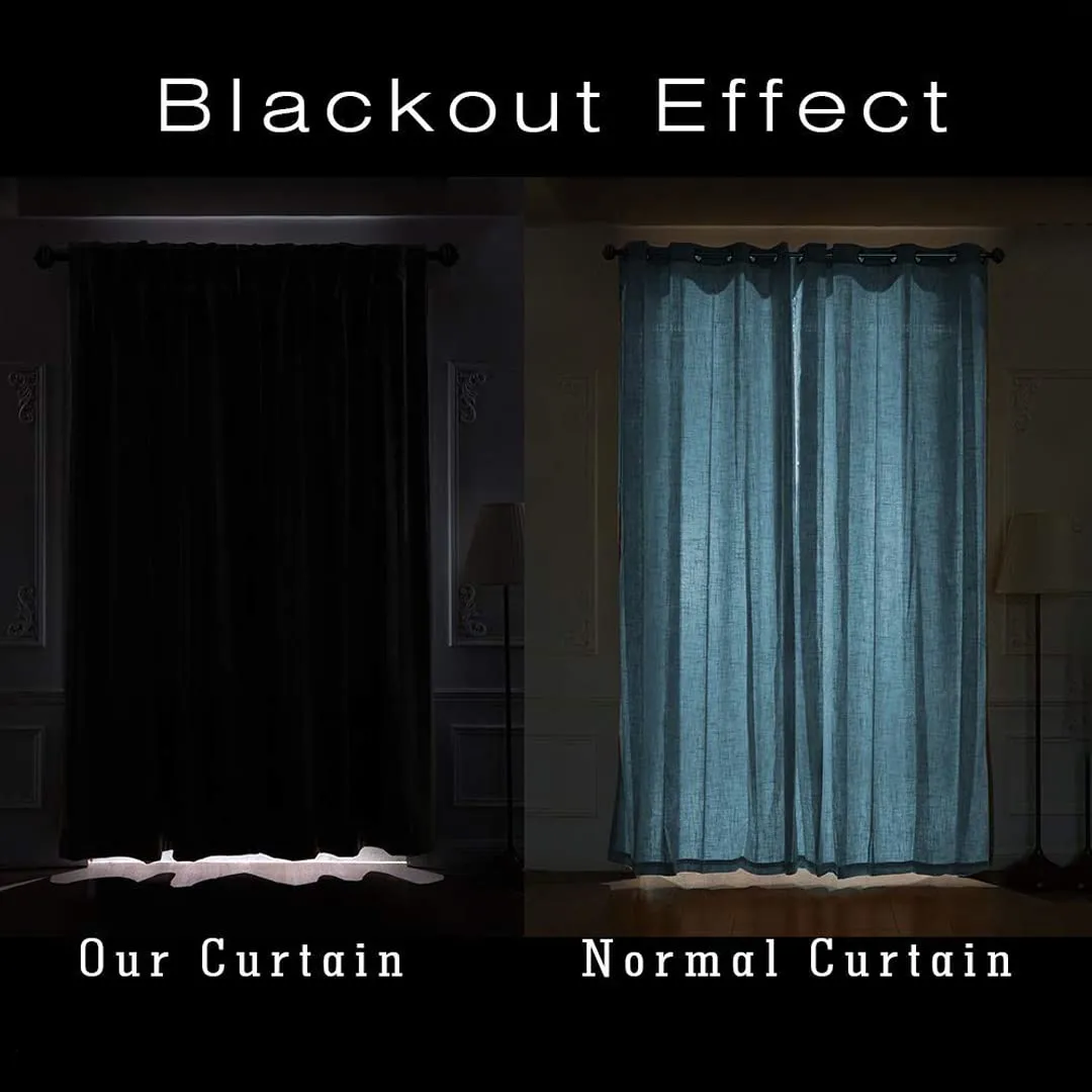 Kuber Industries Set of 2 100% Darkening Black Out Curtain I 7 Feet Door Curtain I Insulated Heavy Polyester Solid Curtain|Drapes with 8 Eyelet for Home & Office (Wine)