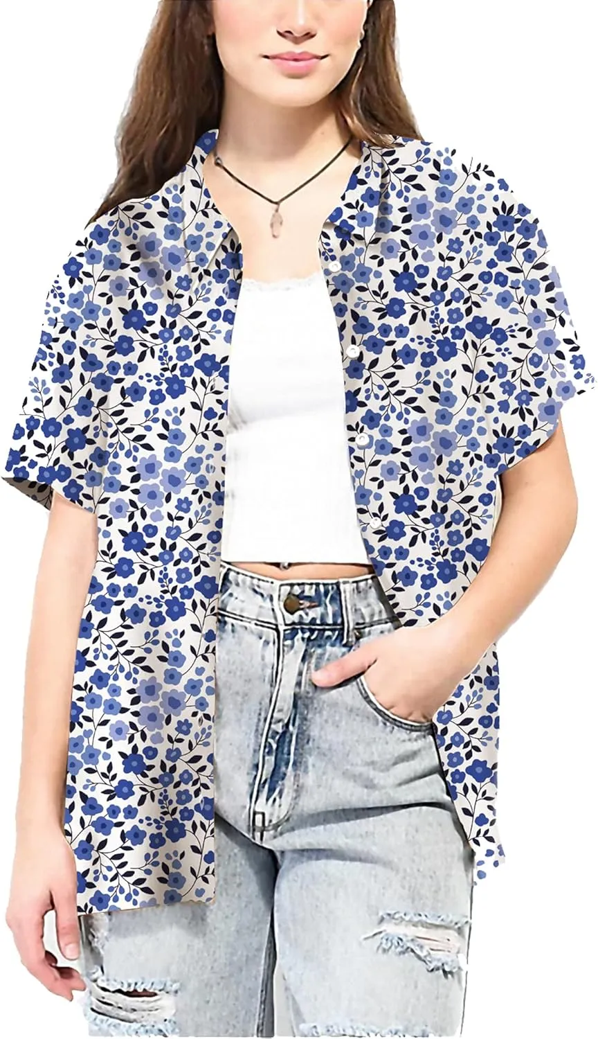 KYKU Womens Button Down Hawaiian Shirt Casual Fashion Shirts Summer Blouses