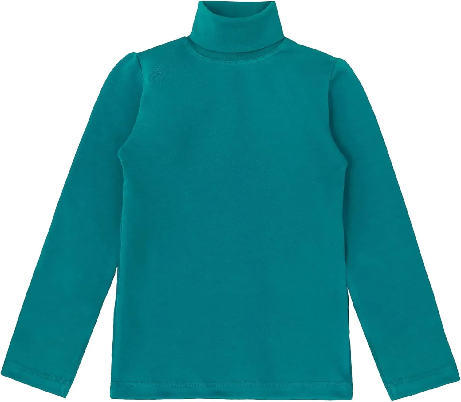 Lilax Girls' Basic Long Sleeve Turtleneck Cotton T-Shirt