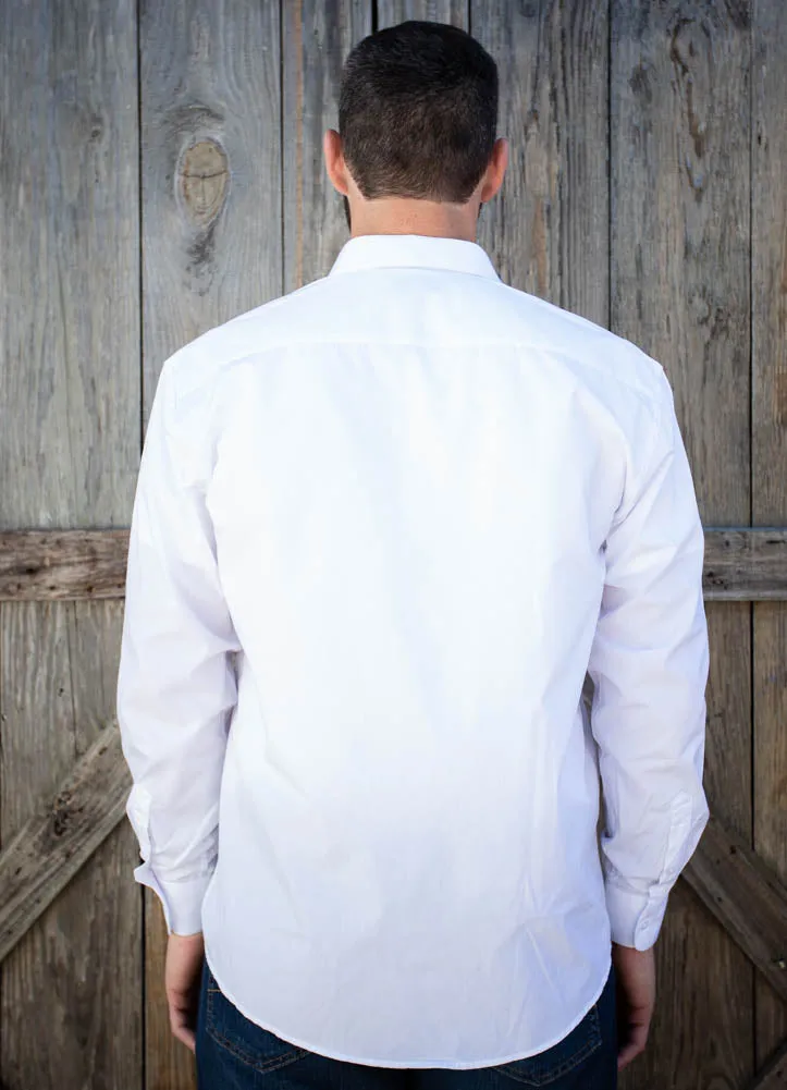 L/S Dress Shirt in White by Designer Brands For Less