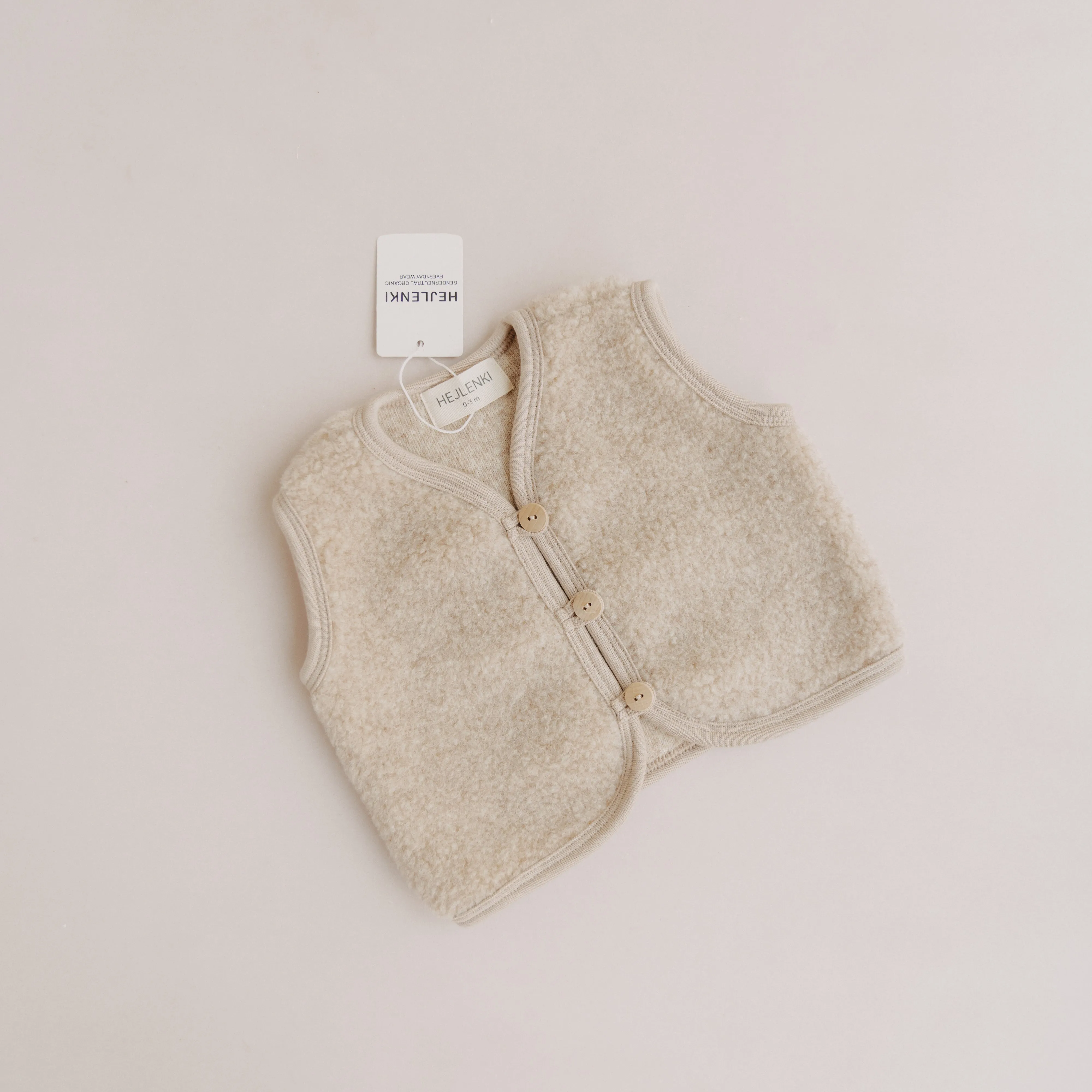 MERINO TEDDY VEST BEIGE