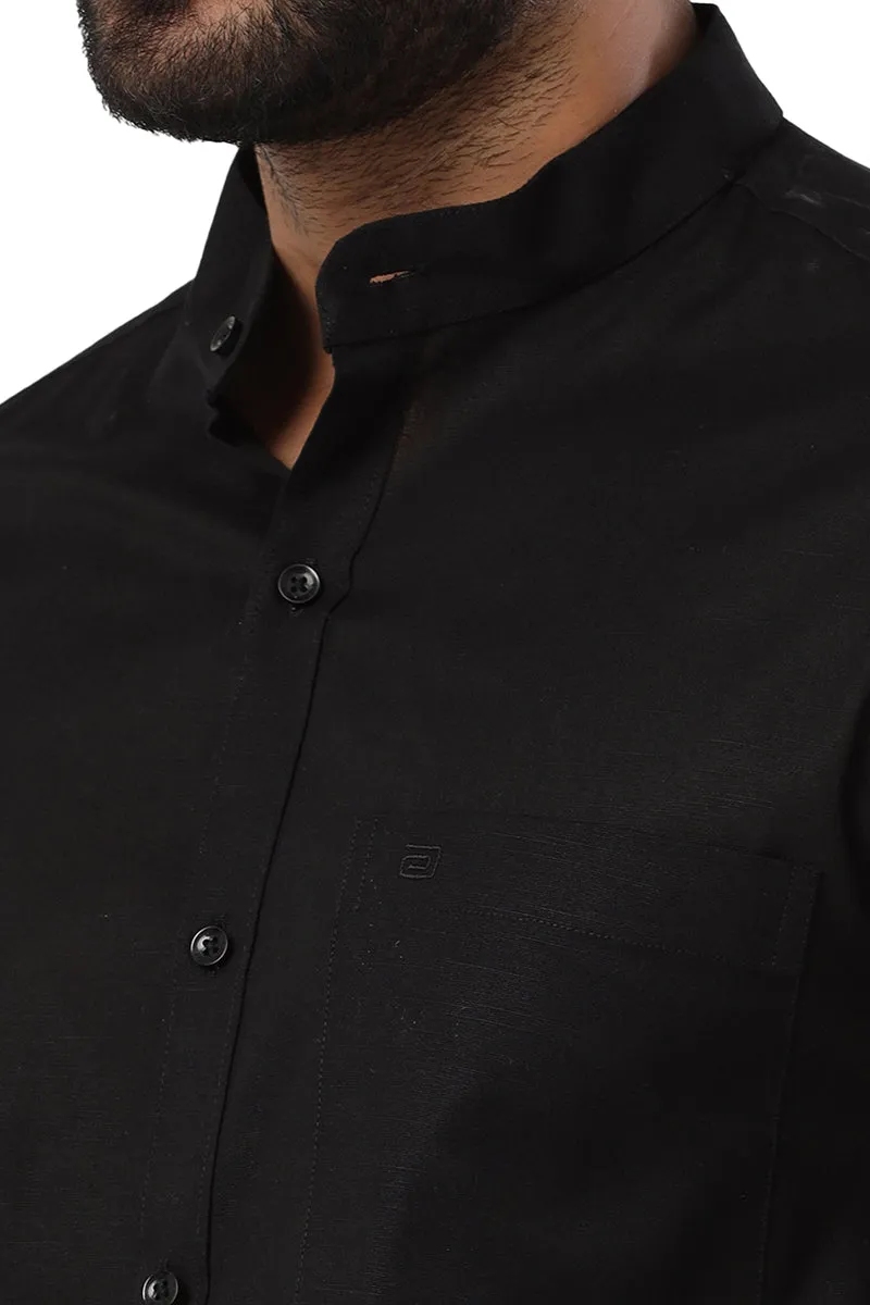 Neo - Pure Black Formal Shirt For Men | Ariser