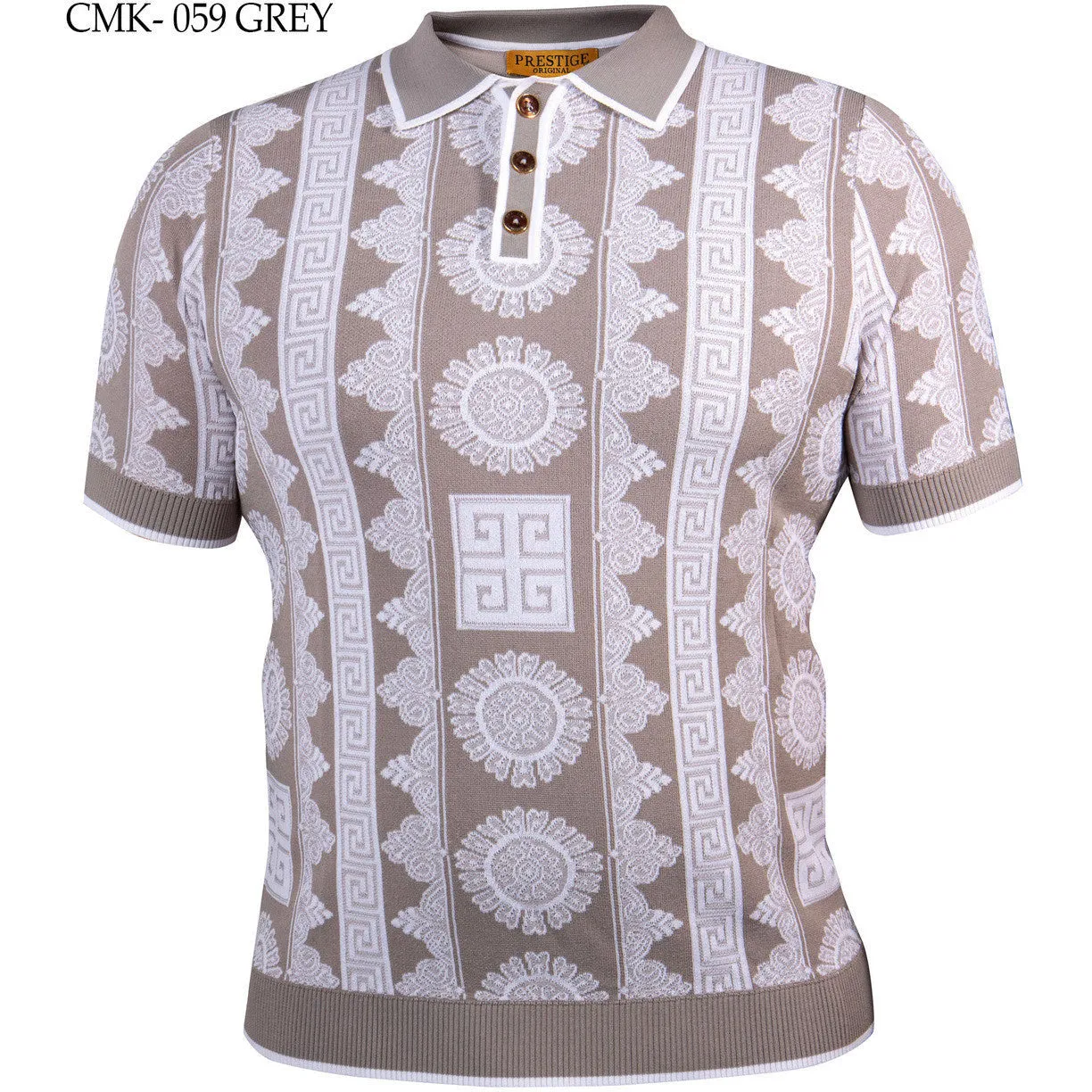 Prestige Gray White Polo Shirt