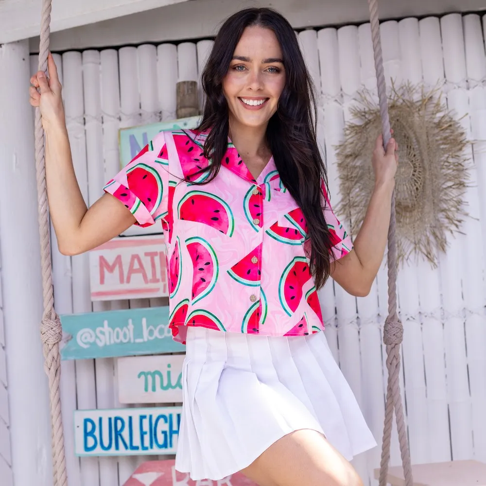 Shake Ya Melons - Mens Hawaiian Shirt & Womens Crop Shirt