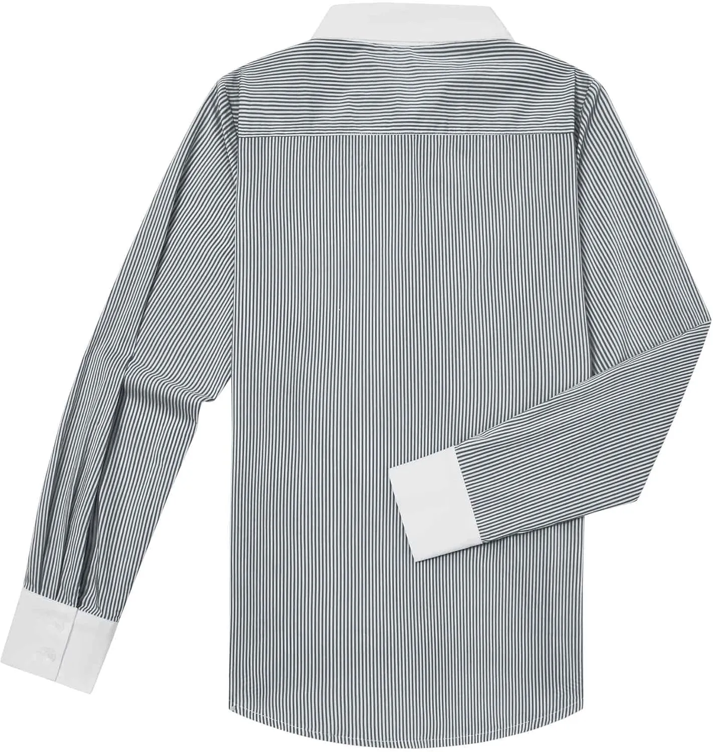 siliteelon Womens Cotton Button Down Shirts Striped Dress Shirts Pinstripes Long Sleeve Collared Blouses Colorblock Tops