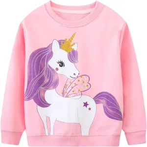 Toddler Girl Cotton Long Sleeve Sweatshirt Christmas Clothing 2-9Y