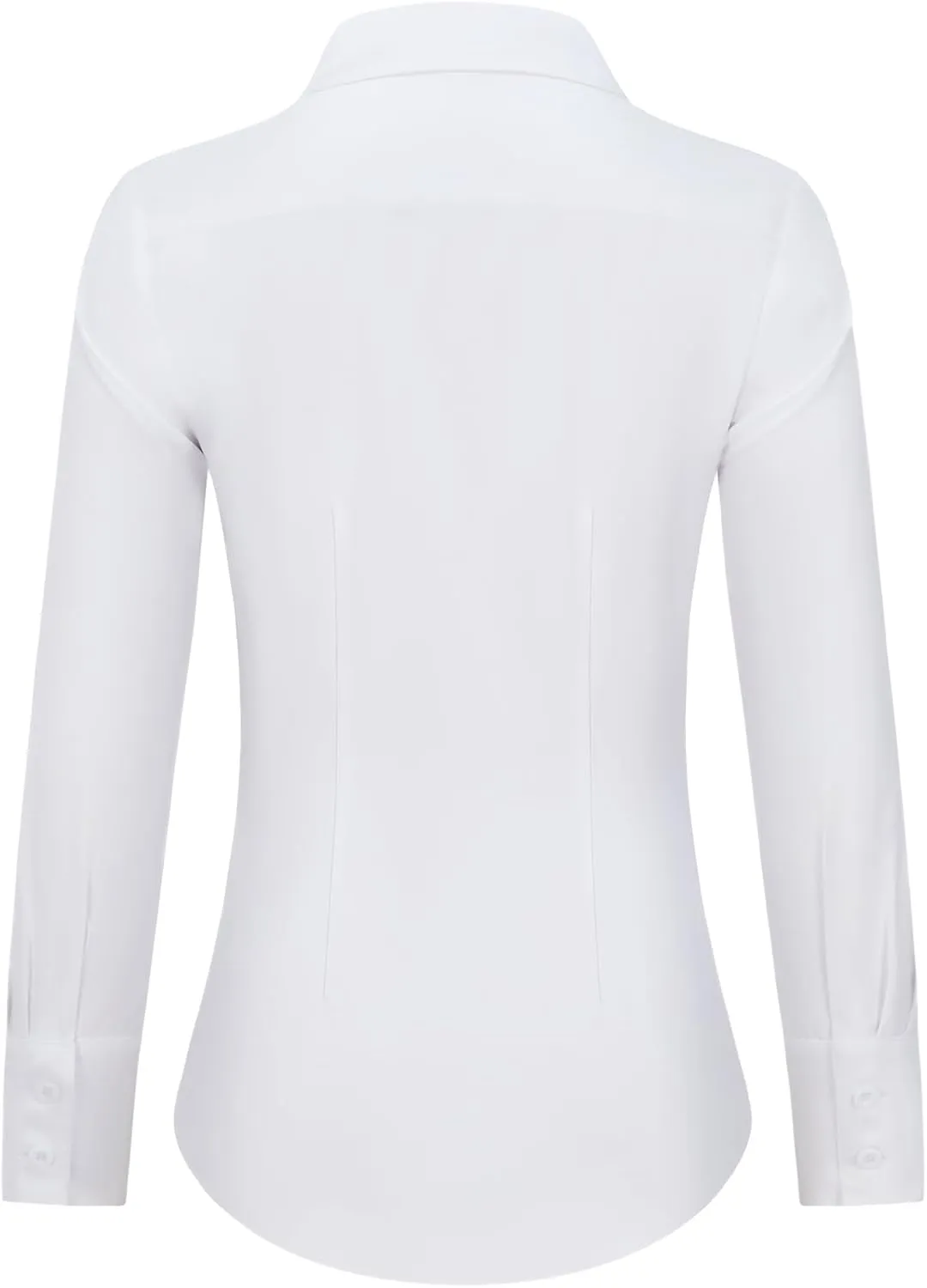 Women's Button Down Shirts Collared Fitted Dress Shirts Long Sleeve Wrinkle Free Blouse Formal Office Work Tunic Tops
