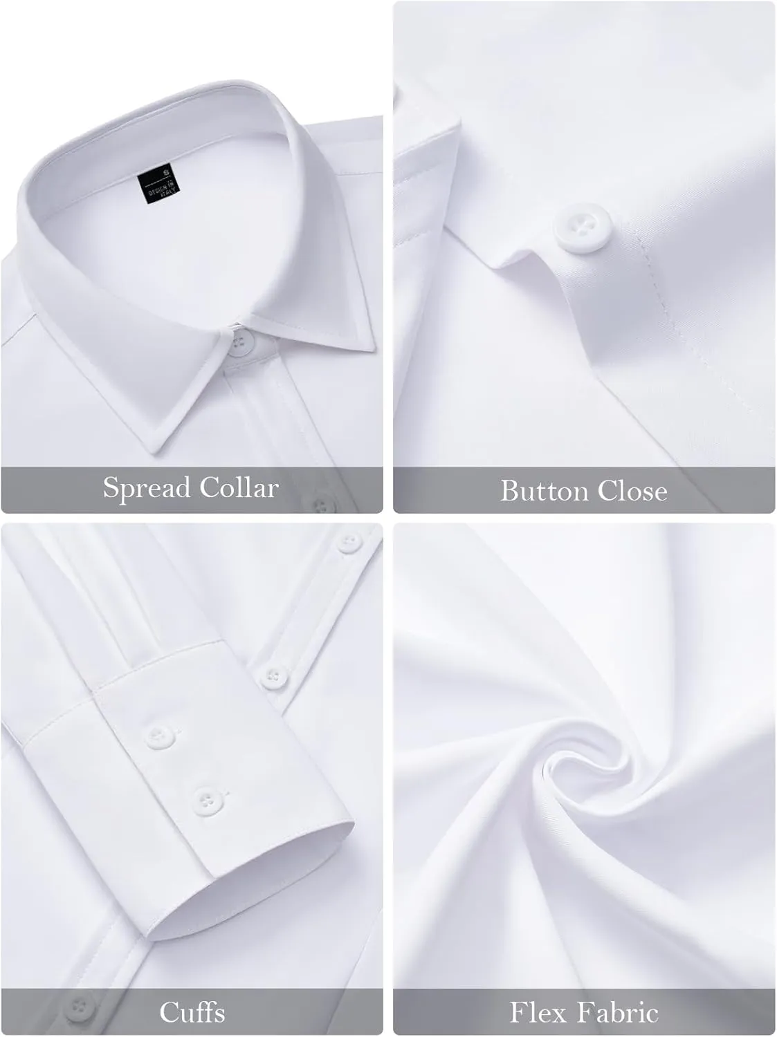 Women's Button Down Shirts Collared Fitted Dress Shirts Long Sleeve Wrinkle Free Blouse Formal Office Work Tunic Tops