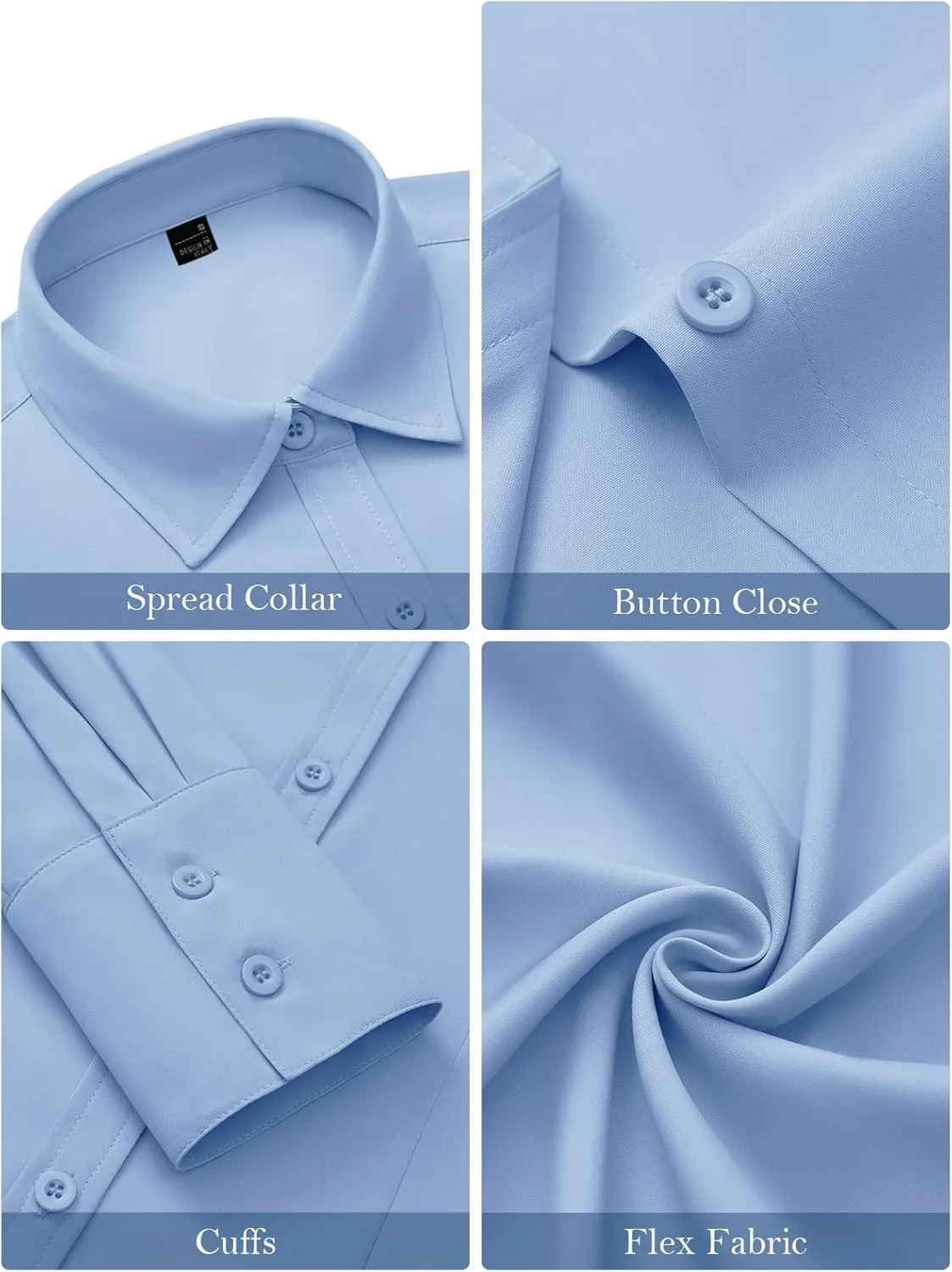 Women's Button Down Shirts Collared Fitted Dress Shirts Long Sleeve Wrinkle Free Blouse Formal Office Work Tunic Tops
