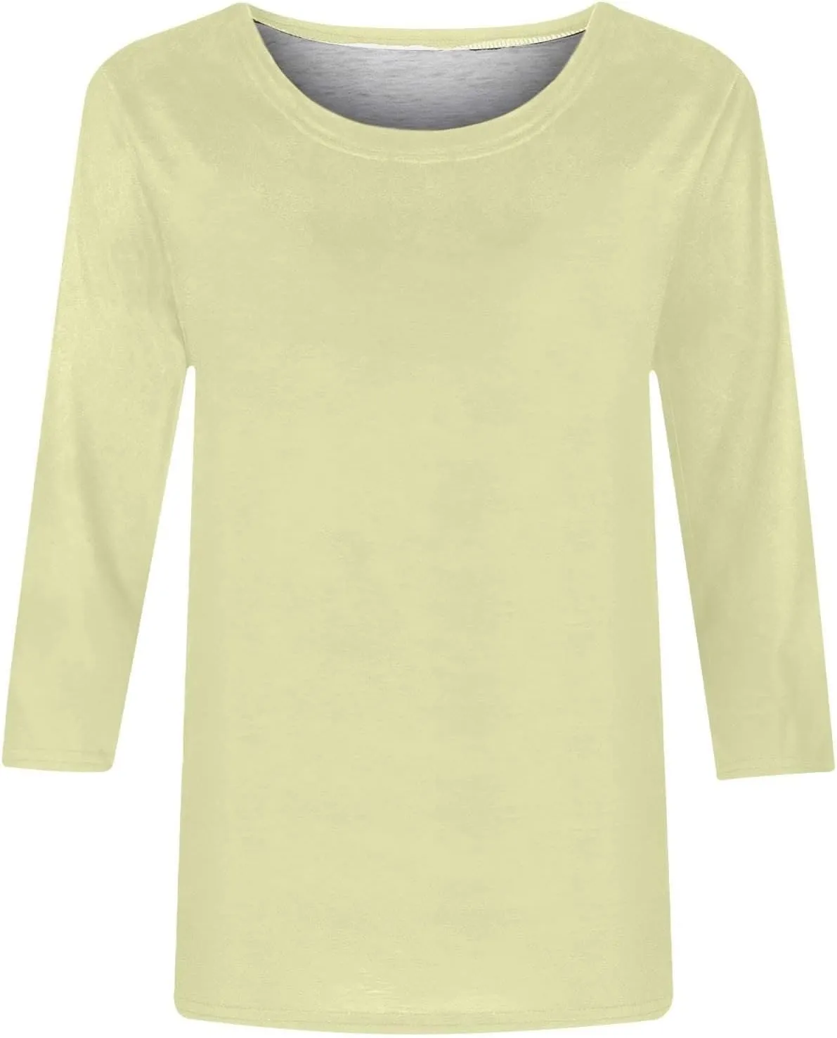Womens Fall Tops 3/4 Sleeve Crewneck Cute Shirts Casual Trendy Print Blouses Length T Shirt 2024
