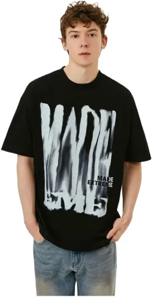 Y2K Tops for Mens Artistic Graffiti Graphic T-Shirt Oversized Loose Tees Streetwear Casual Crewneck Short Sleeve Shirt