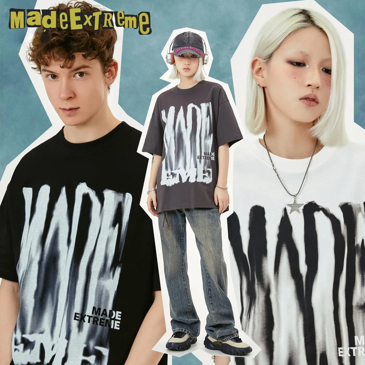 Y2K Tops for Mens Artistic Graffiti Graphic T-Shirt Oversized Loose Tees Streetwear Casual Crewneck Short Sleeve Shirt