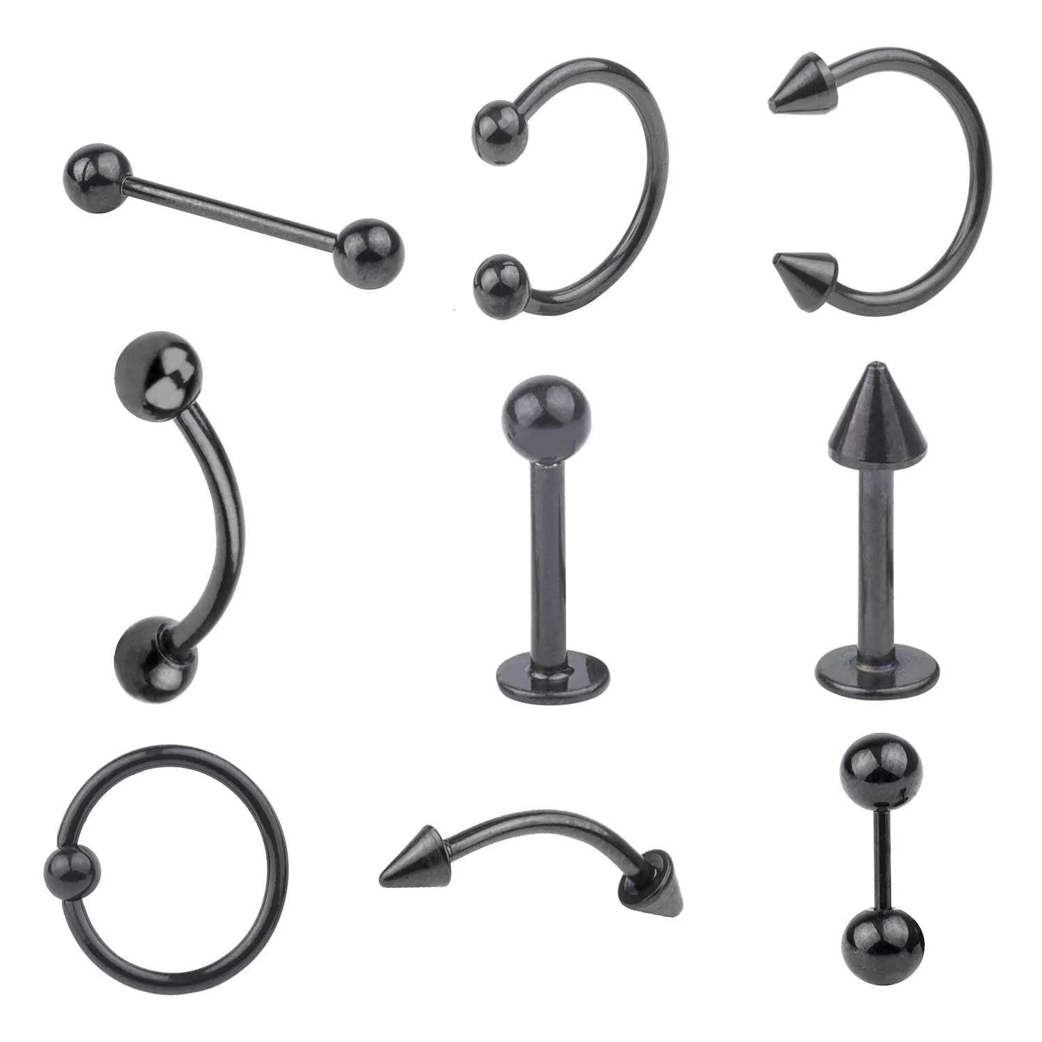 Yellow Chimes Body Piercing Jewelry Stud Earrings for Unisex Piercing Ear Eyebrow Nose Lip Stainless Steel Body Jewelry Set for Women and Men.