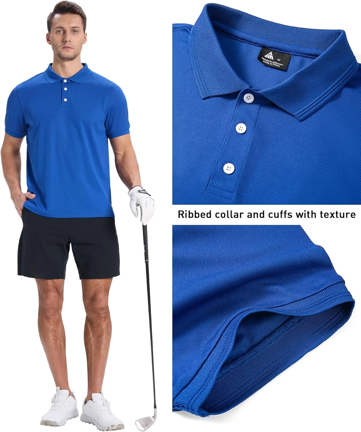 ZITY Men's 3 Pack Polo Shirts Short Sleeve Moisture-Wicking Golf Shirt Business Causal Tops