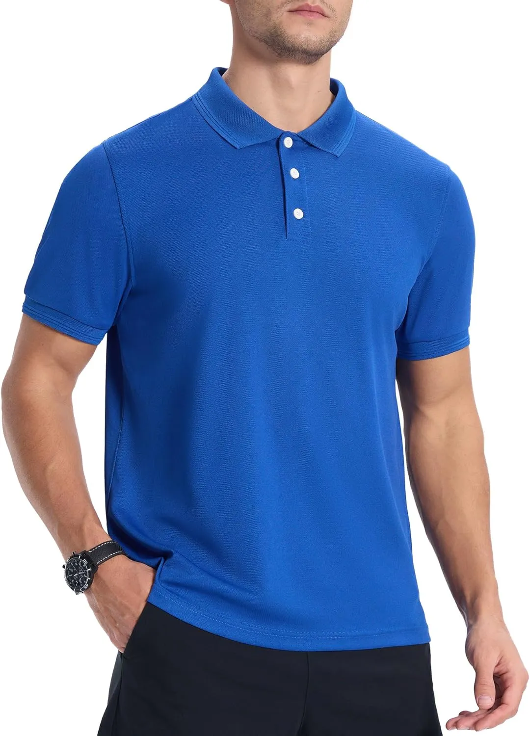 ZITY Men's 3 Pack Polo Shirts Short Sleeve Moisture-Wicking Golf Shirt Business Causal Tops